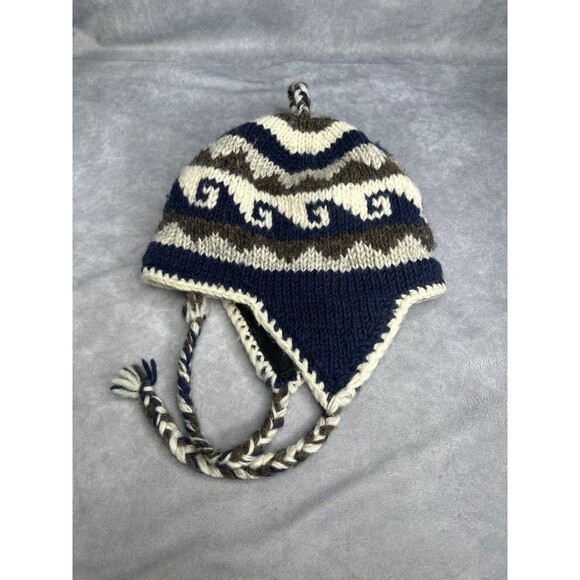 Hand knitted Sherpa wool beanie made in Nepal - Picture 2 of 6